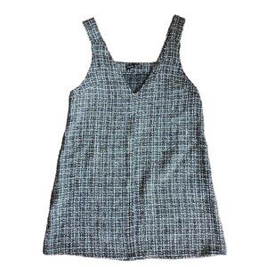 Shein Dress Womens Size S Small Black White Tweed Sleeveless Pullover Mini
